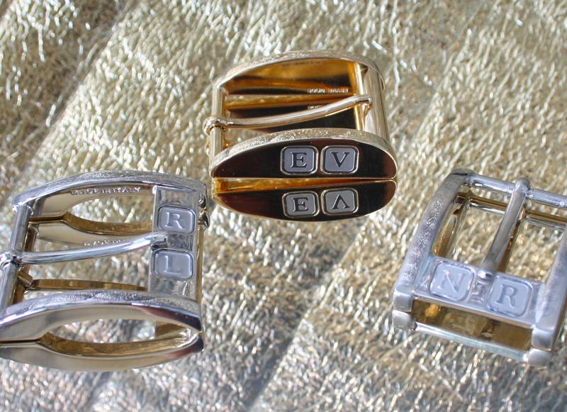 buckles with initials